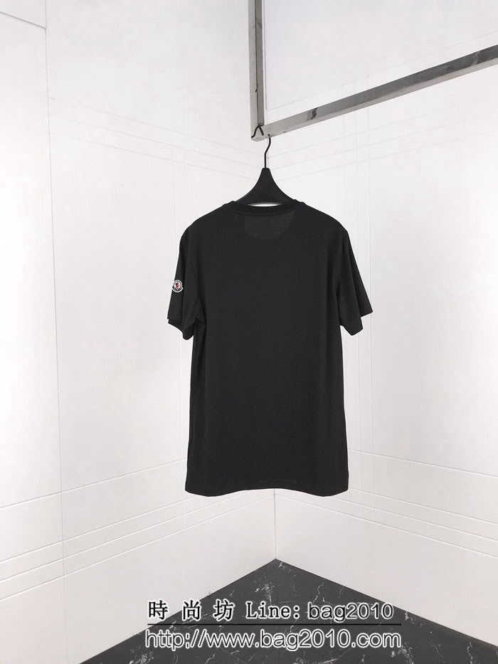 MONCLER蒙口 19春夏新款 頭像系列限量版 刺繡頭像小章仔 黑色雙股純棉 男款短袖 ydi2152